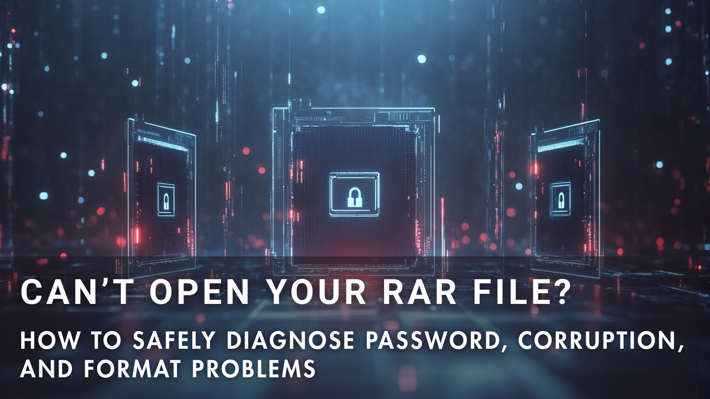 Why a RAR file won’t open — password, corruption, or format diagnosis steps