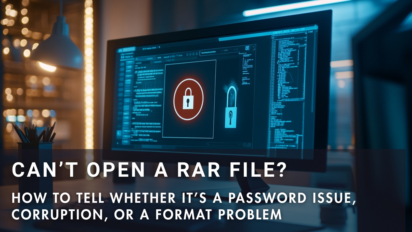 Identifying why a RAR file won’t open — password vs corruption vs format
