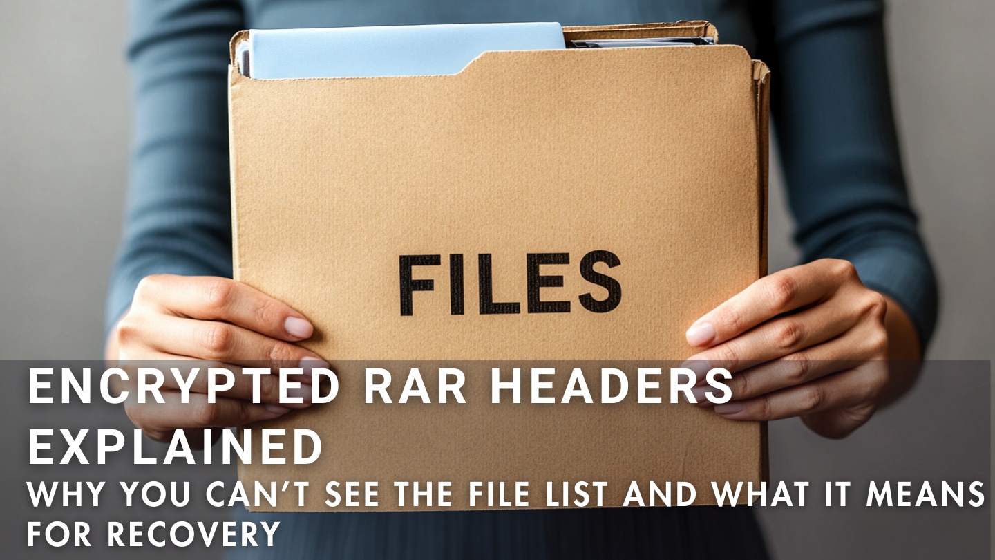 Why encrypted RAR headers hide the file list and what this means for recovery attempts