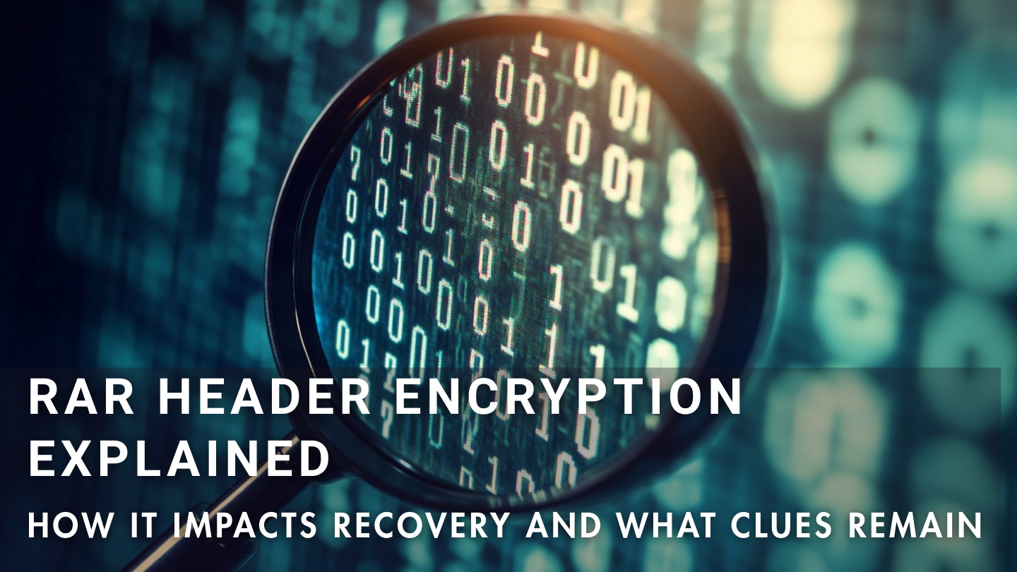 How RAR header encryption affects recovery difficulty and what clues remain available