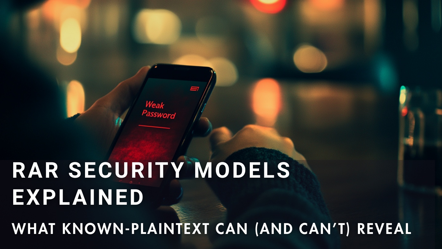 What known-plaintext can reveal about RAR security models and where its limits are