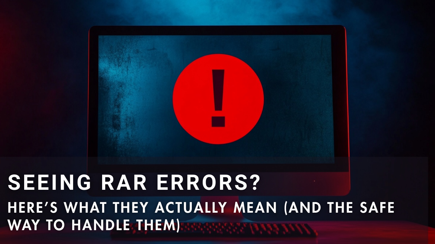 What common RAR error messages mean and the safe actions to take