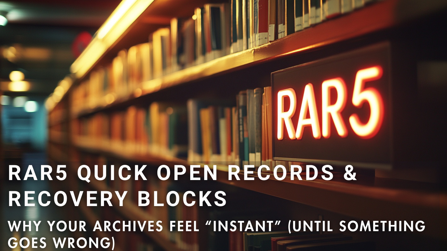 How RAR5 quick open records and recovery blocks work behind the scenes
