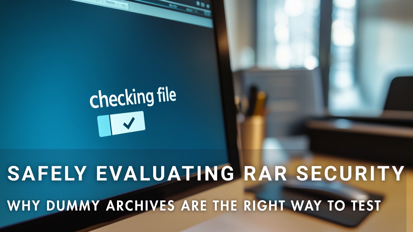 How to safely test RAR security using dummy archives without risking real data