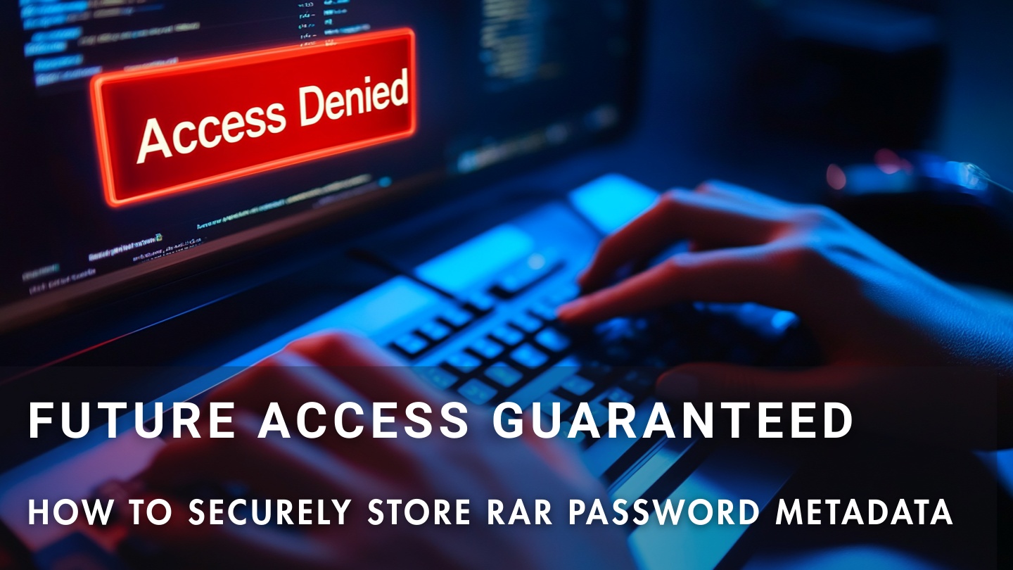 How to securely store RAR password metadata to guarantee future access