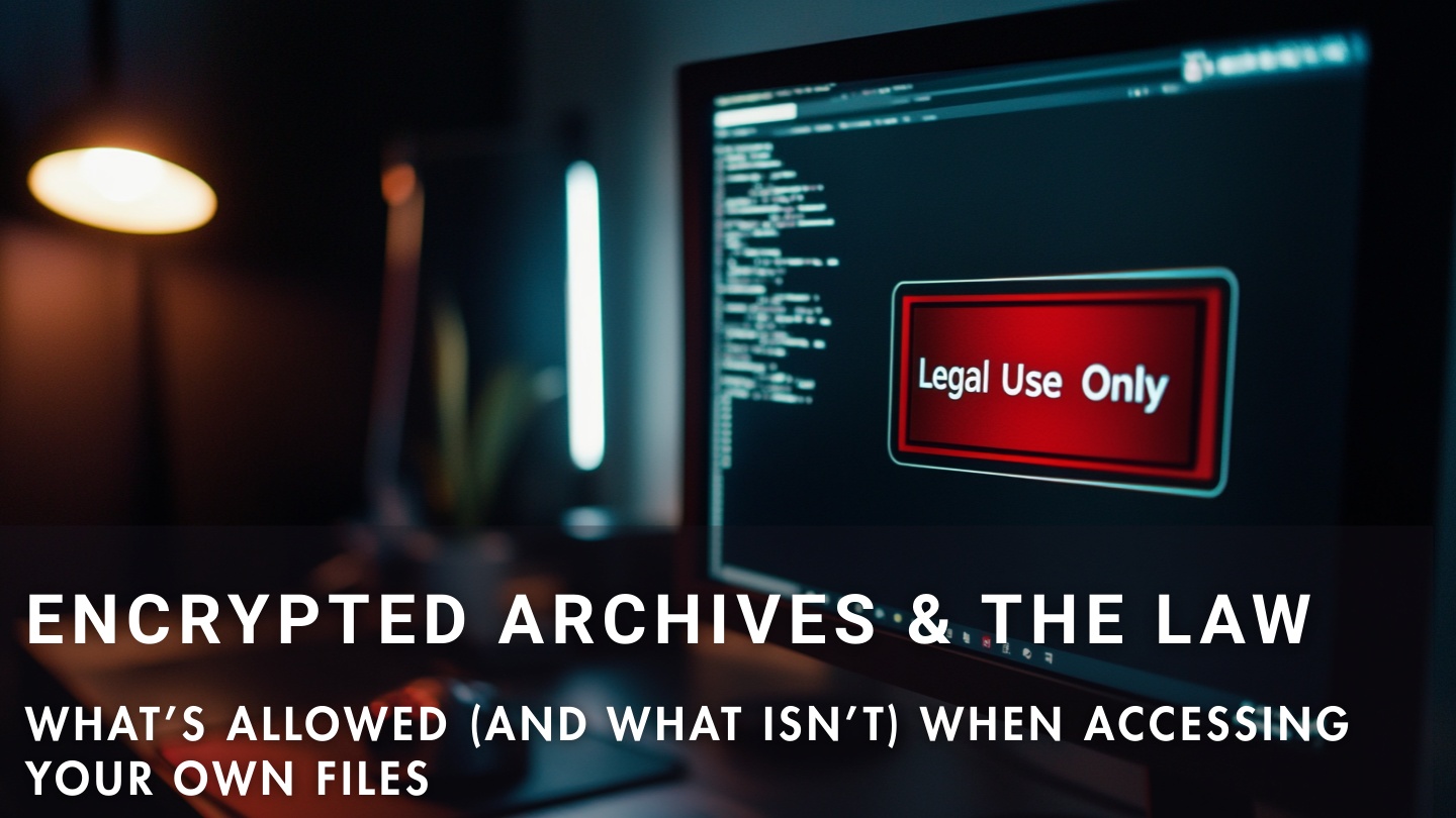 Legal considerations when working with your own encrypted archives