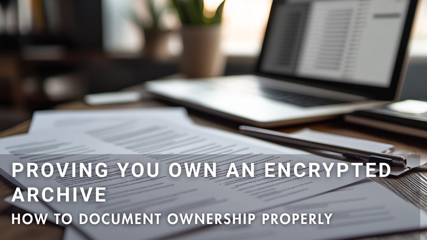 How to document ownership of encrypted archives safely and correctly