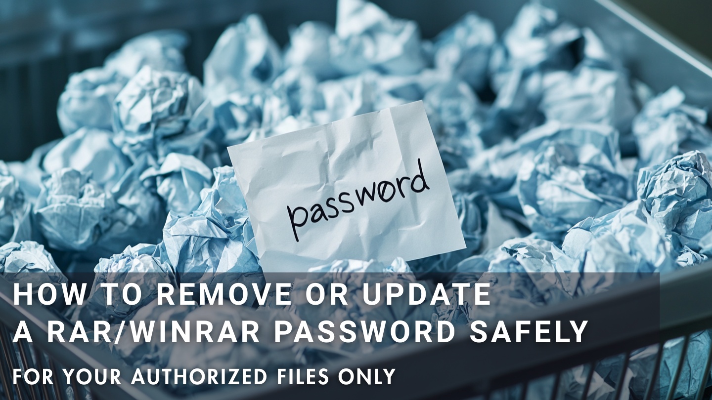 How to safely remove or change a RAR/WinRAR password when you own the archive