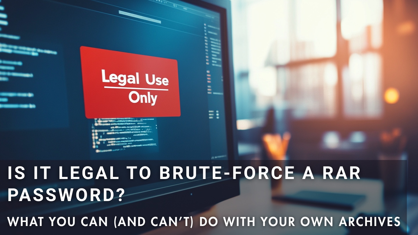 Legal boundaries of brute-forcing your own RAR password and safe alternatives