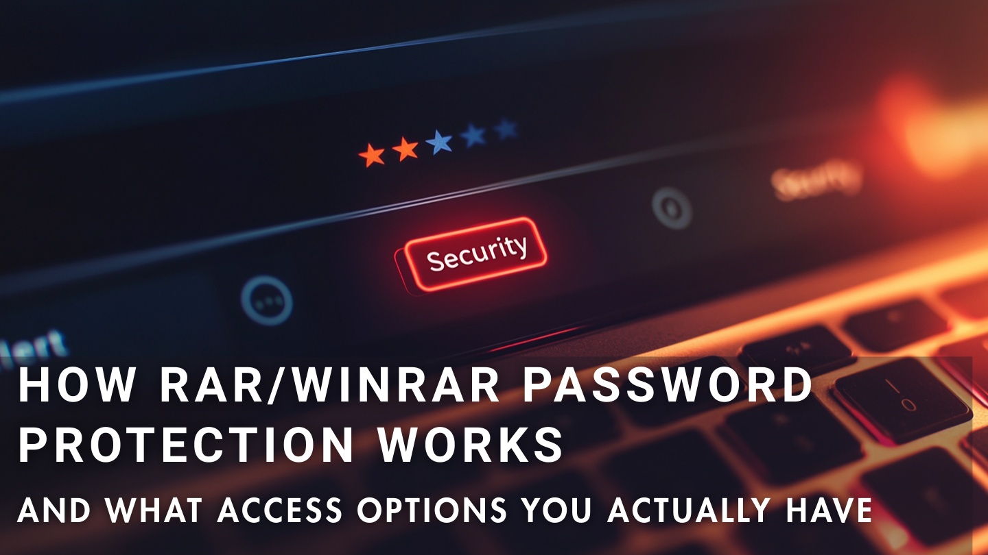 How RAR/WinRAR password protection works and the access options available