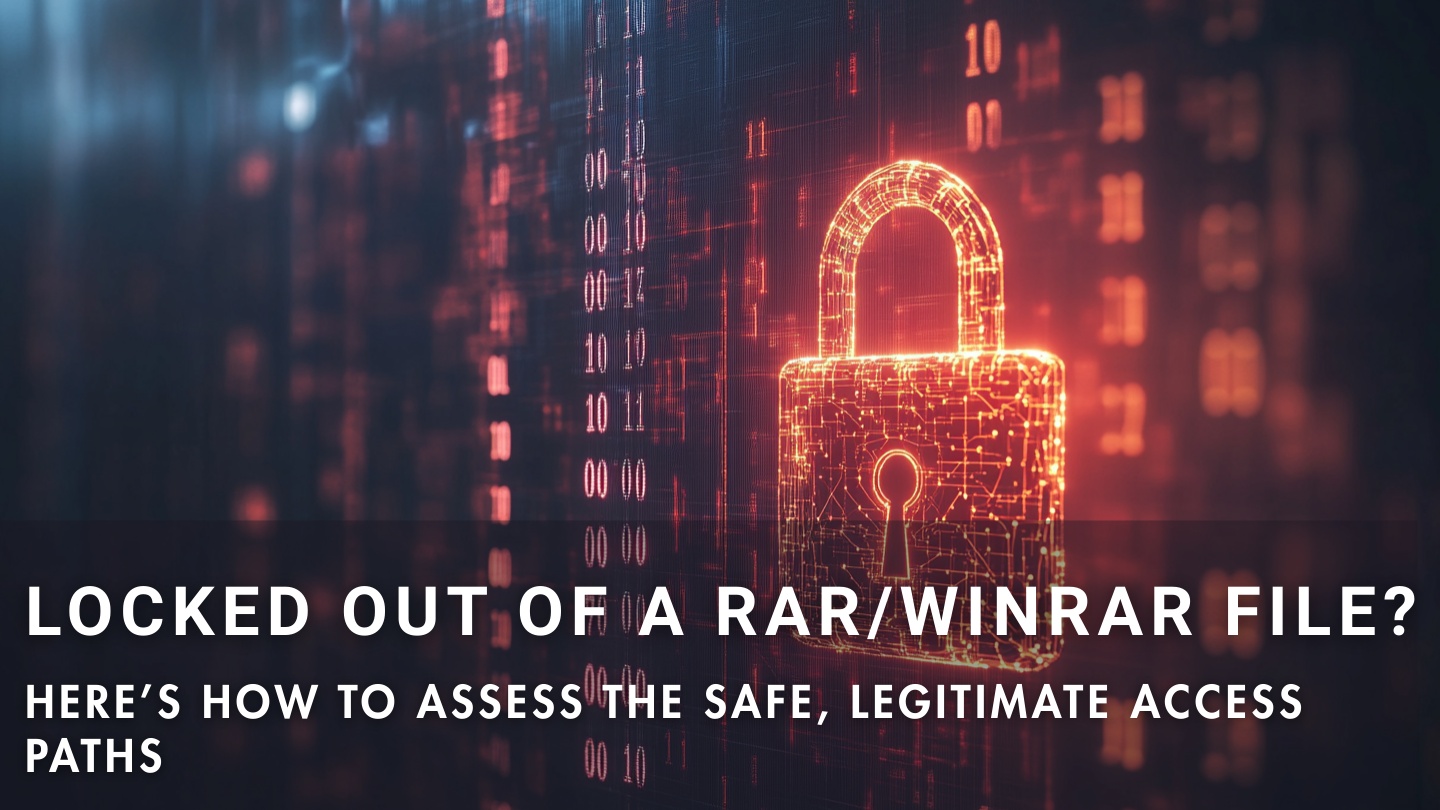 How to evaluate safe legitimate access paths when locked out of a RAR archive